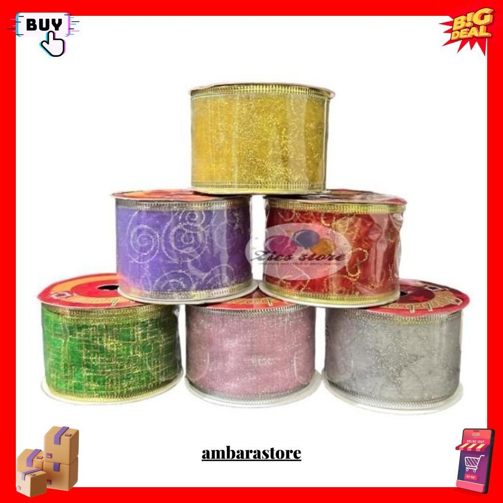 

Pita Natal Rol / Dekorasi Hiasan Pohon Natal / Pita Kawat Motif 2,7 M Bisa Cod