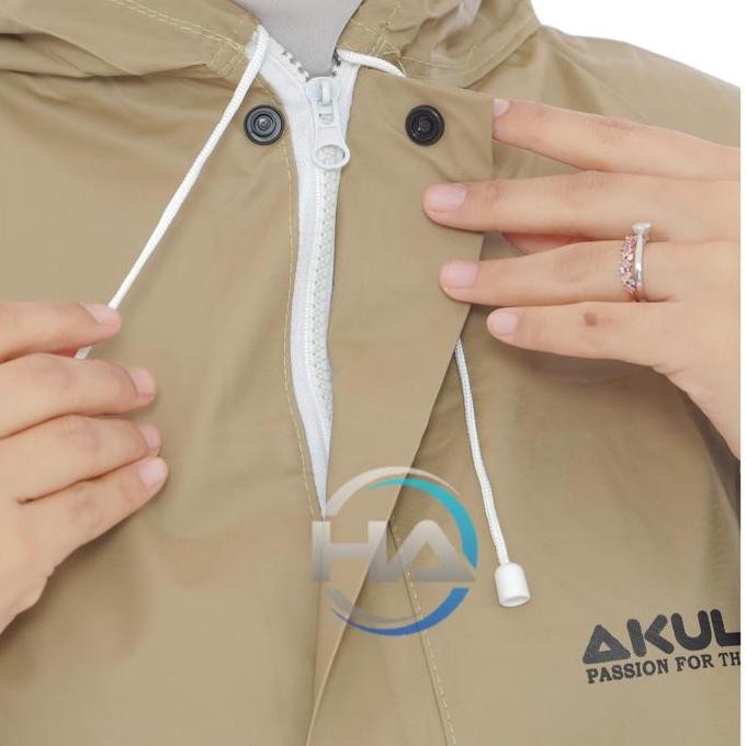 ORI - JAS HUJAN AKULA SETELAN ROK WANITA ANTI BOCOR MOCCA BEST QUALITY