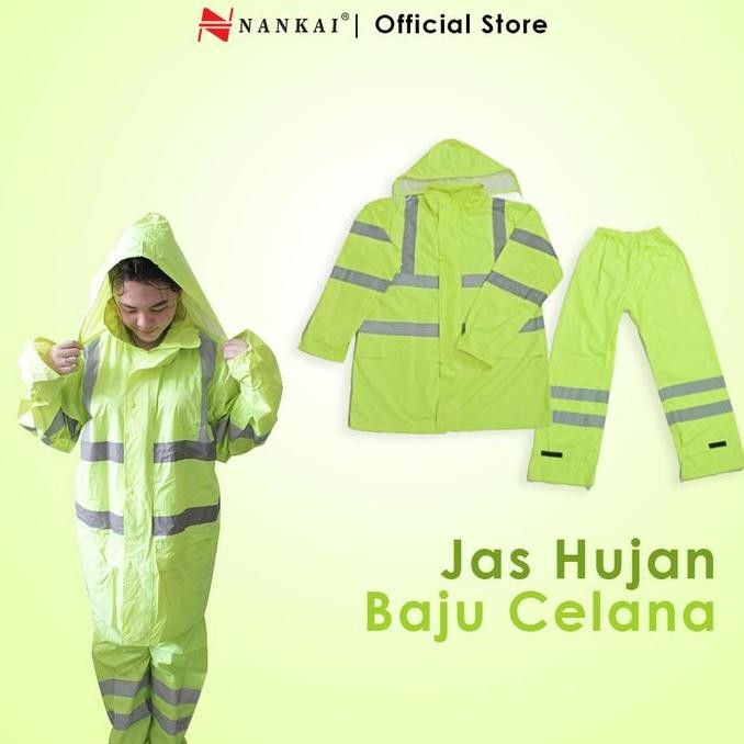 ORI - JAS HUJAN NANKAI SETELAN JAKET CELANA WATERPROOF PRIA WANITA