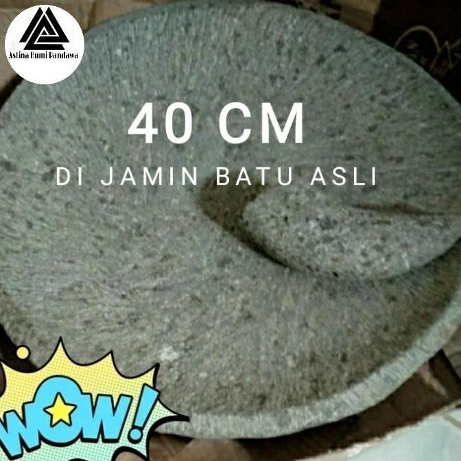 Cobek Batu Asli + Ulekan 40 Cm Cobek batu jumbo