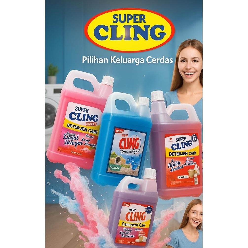 Termurah Detergen Laundry / Detergen Cair Super Cling 5 Liter