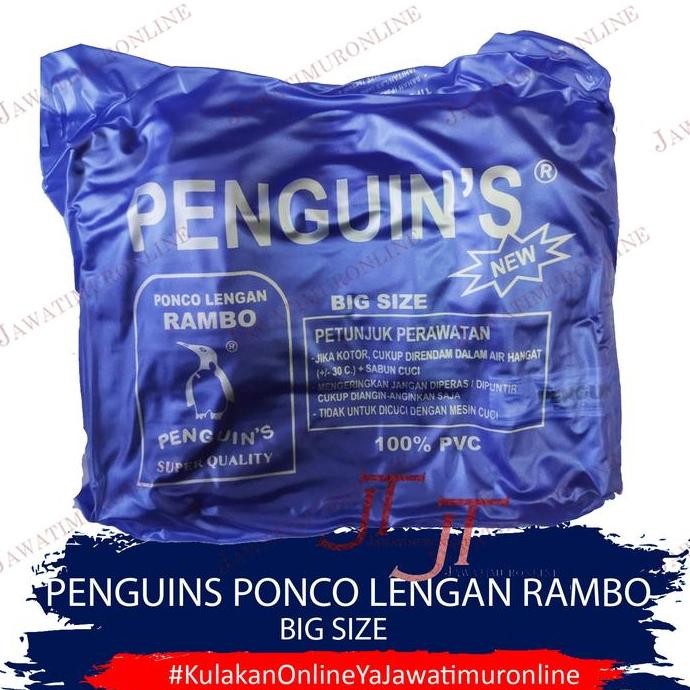 ORI - PONCHO JAS HUJAN PENGUIN LENGAN RAMBO BIG SIZE XXL