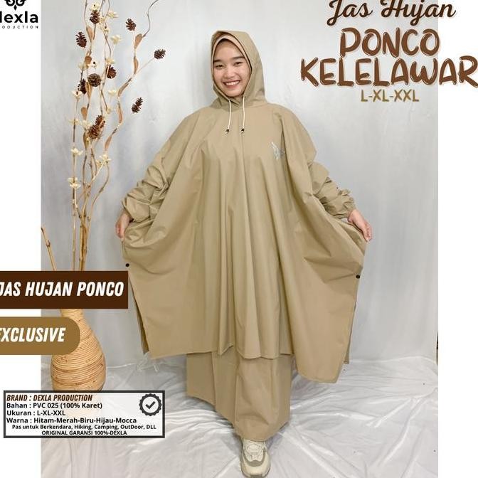 ORI - JAS HUJAN PONCO LENGAN ROK WANITA JUMBO PVC025 TEBAL LENTUR MODIS