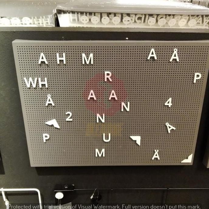 

Pegboard with letter papan berlubang dengan huruf letter board