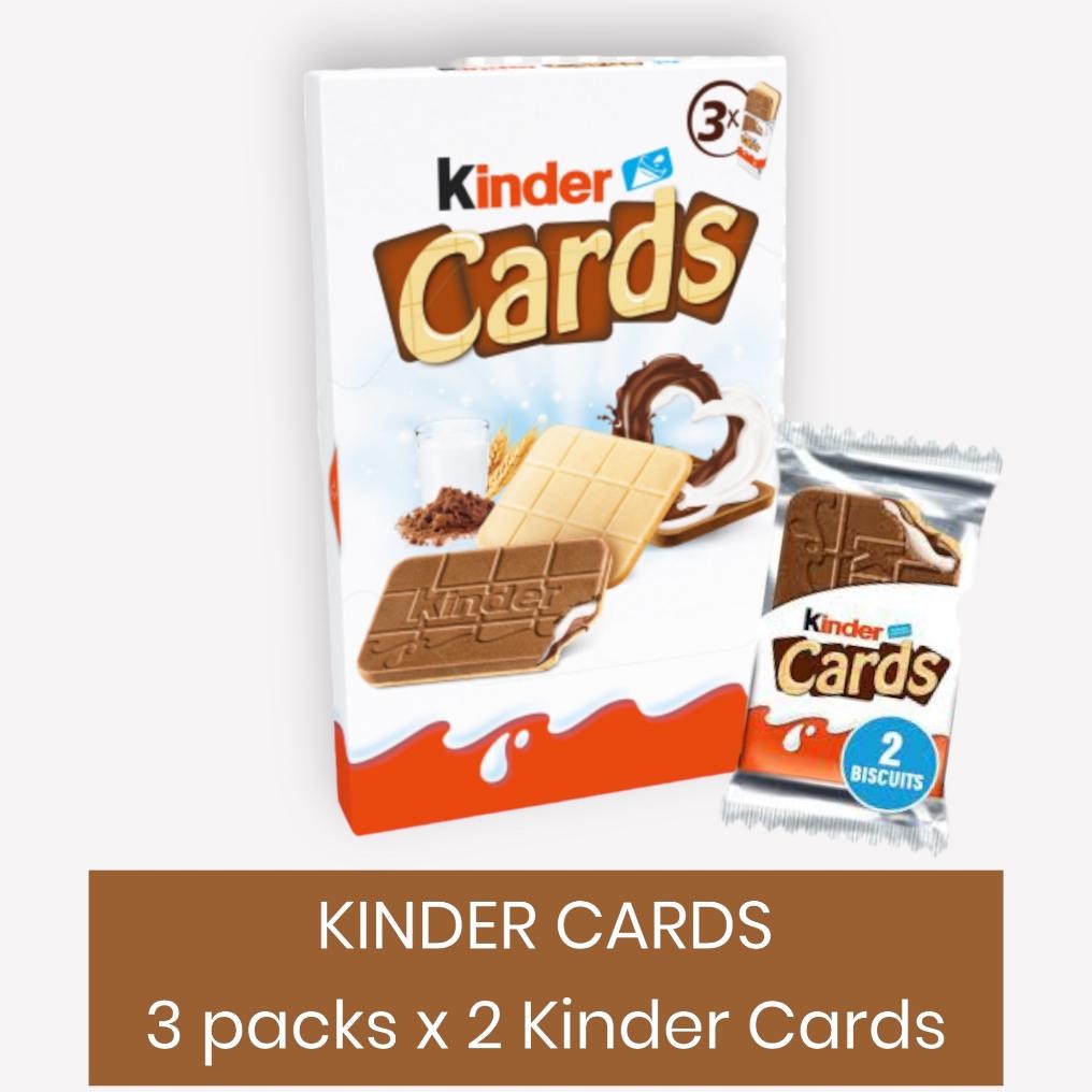 

KINDER CARDS CHOCOLATE 76,8 GR | CRISPY WAFER WITH MILKY & COCOA FILLING aSt