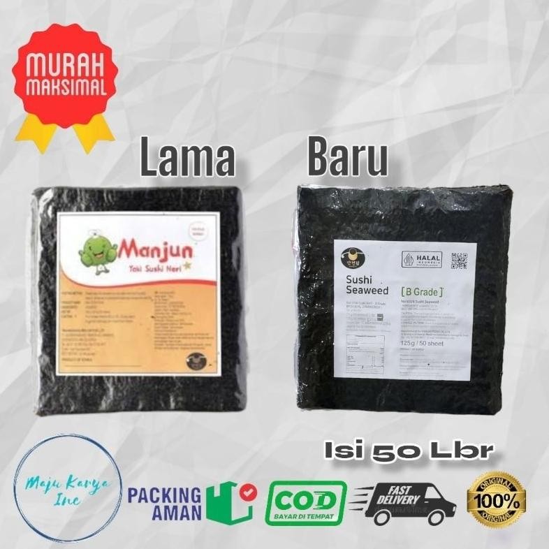 

Manjun Sushi Nori Rumput Laut Seaweed 50 Sheets / Lembar aSt
