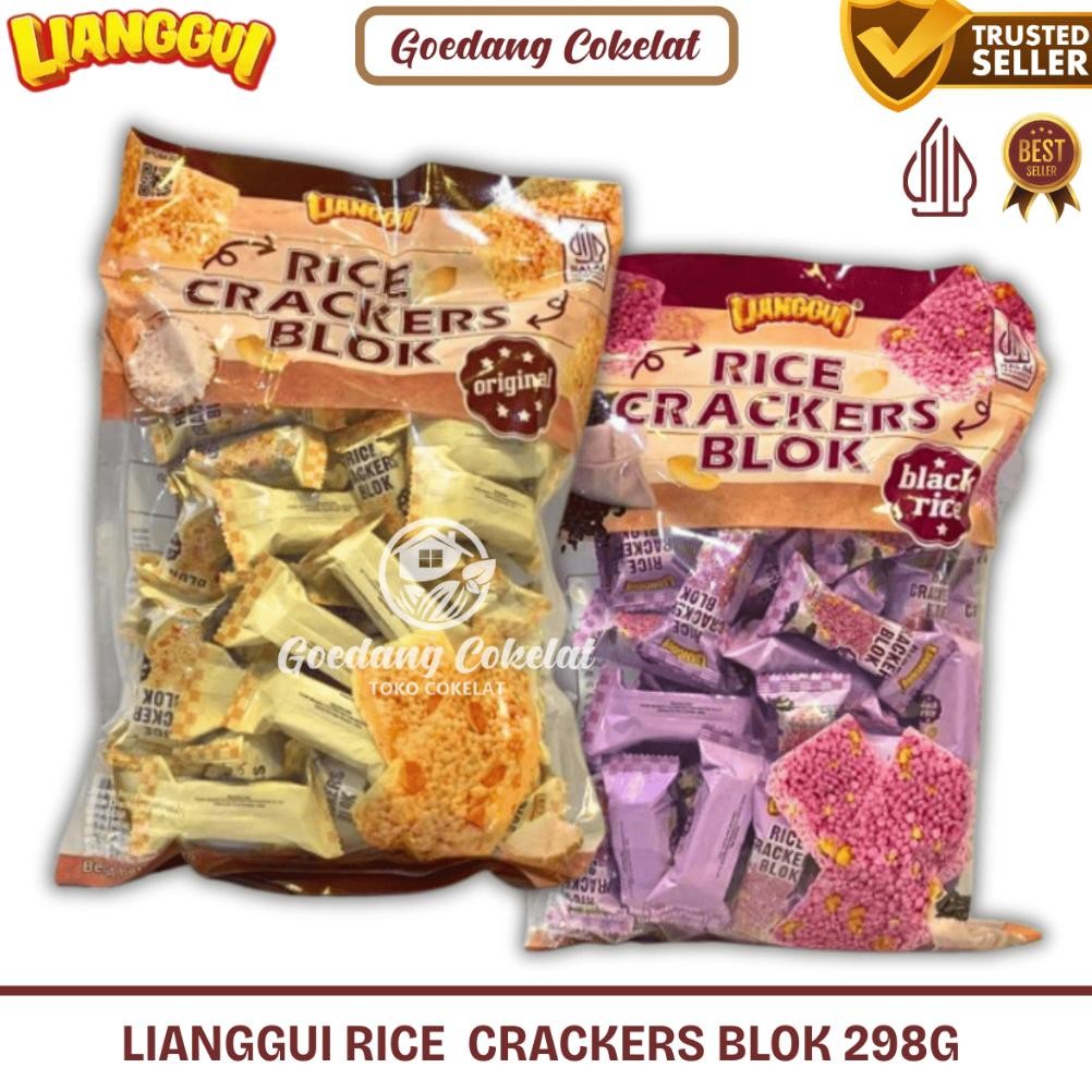 

Lianggui Rice Crackers Blok Snack Krekers Beras Rasa Original Black Rice 298g aSt