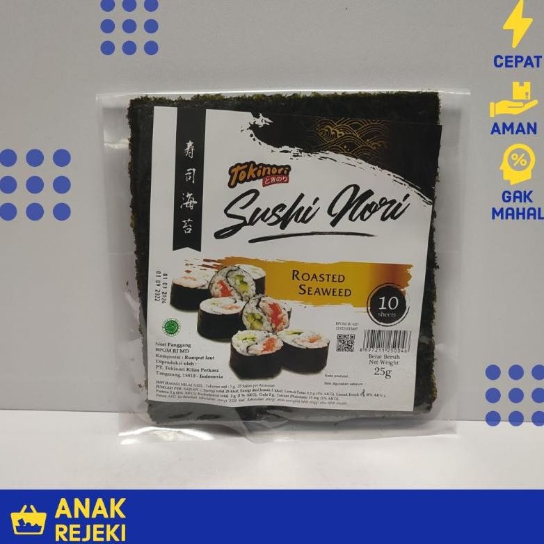 

Tokinori Sushi Nori 10 sheet lembar - Roasted Seaweed Rumput Laut 10s aSt