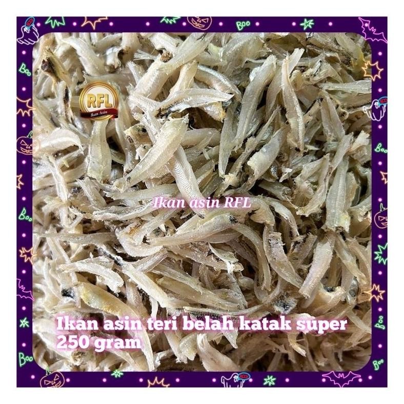 

ikan asin teri belah katak super 250gram aSt
