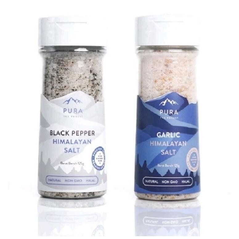 

Pura Himalayan Salt (2x125gr)Garlic-Black Pepper/Garam Himalayan aSt
