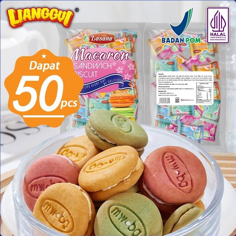 

[HALAL] Lianggui Macaron Biskuit Cookies Milk Cookie Oat Chocolate Rings Enak Cemilan Snack Viral aSt
