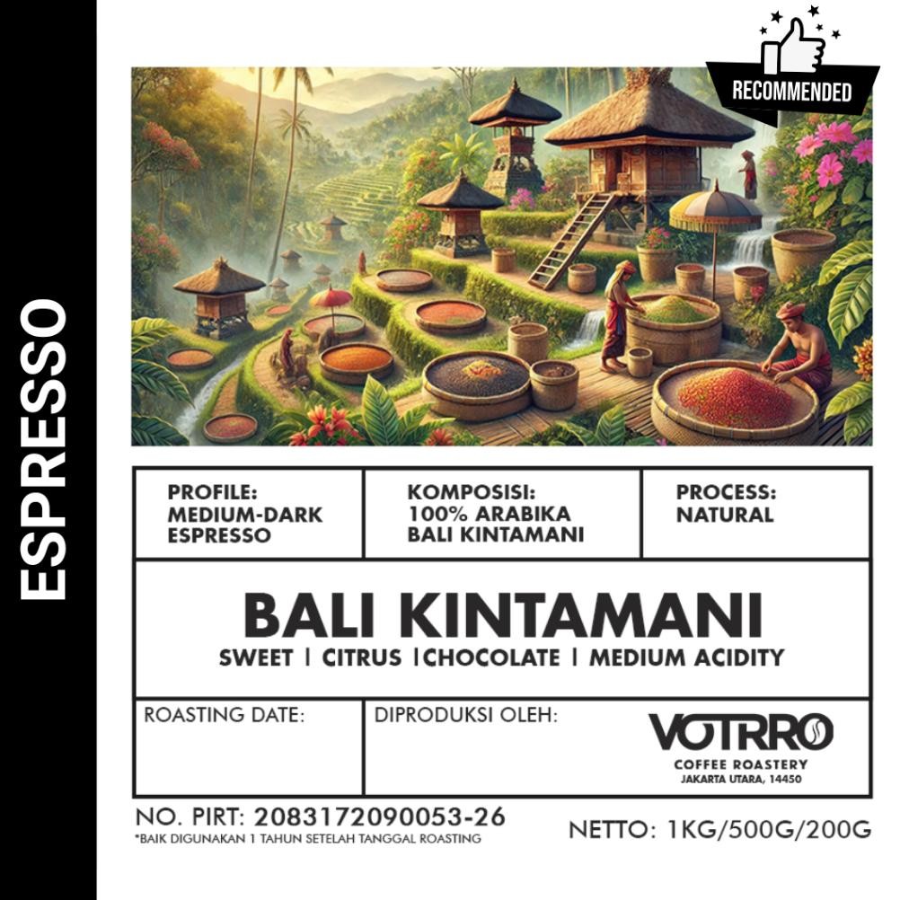

VOTRRO Biji Kopi Bubuk Arabika Natural Bali Kintamani Arabica Coffee Bean - Single Origin Espresso aSt