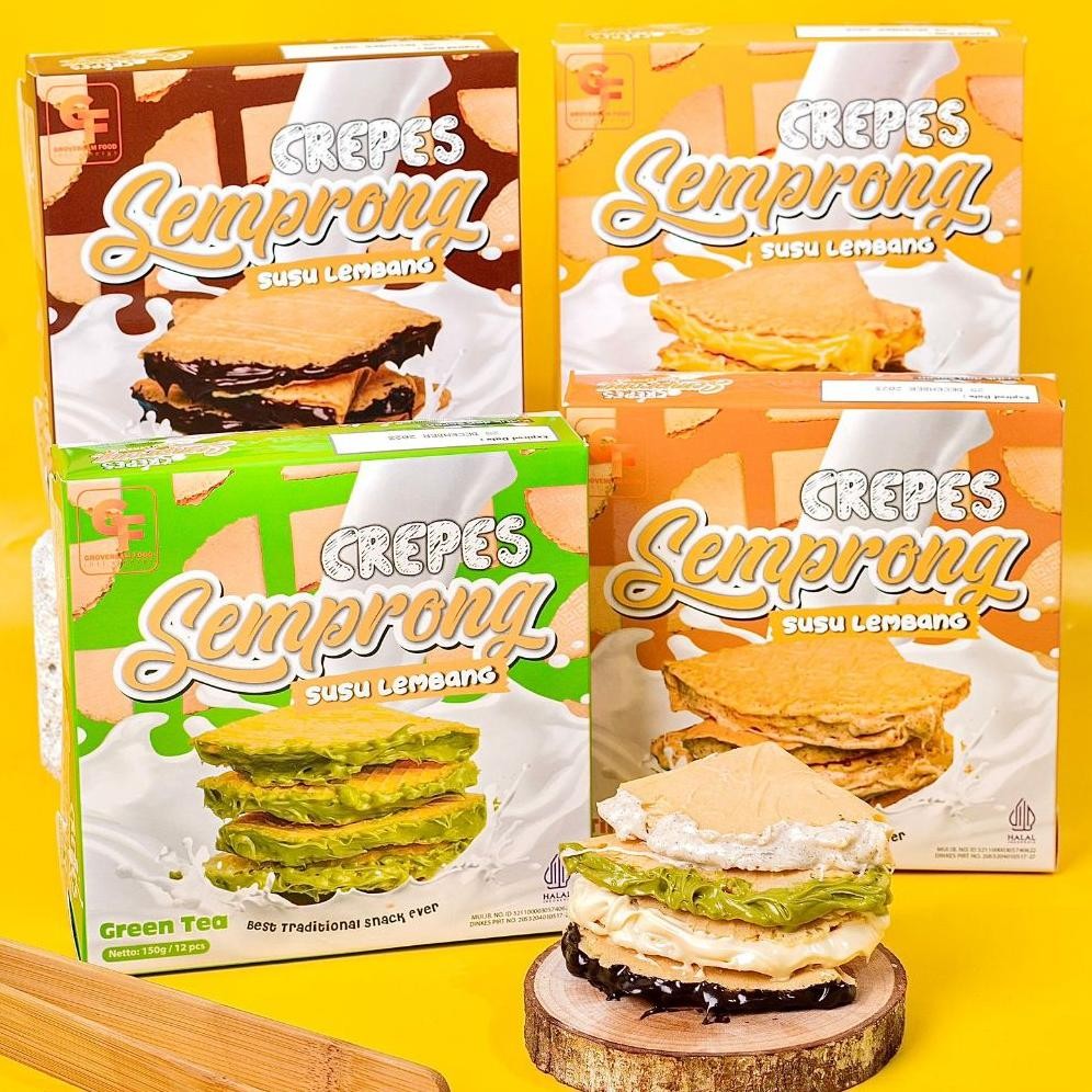 

Semprong susu crepes rasa coklat milk vanila chesse tiramisu strawbery milk isi 12 aSt