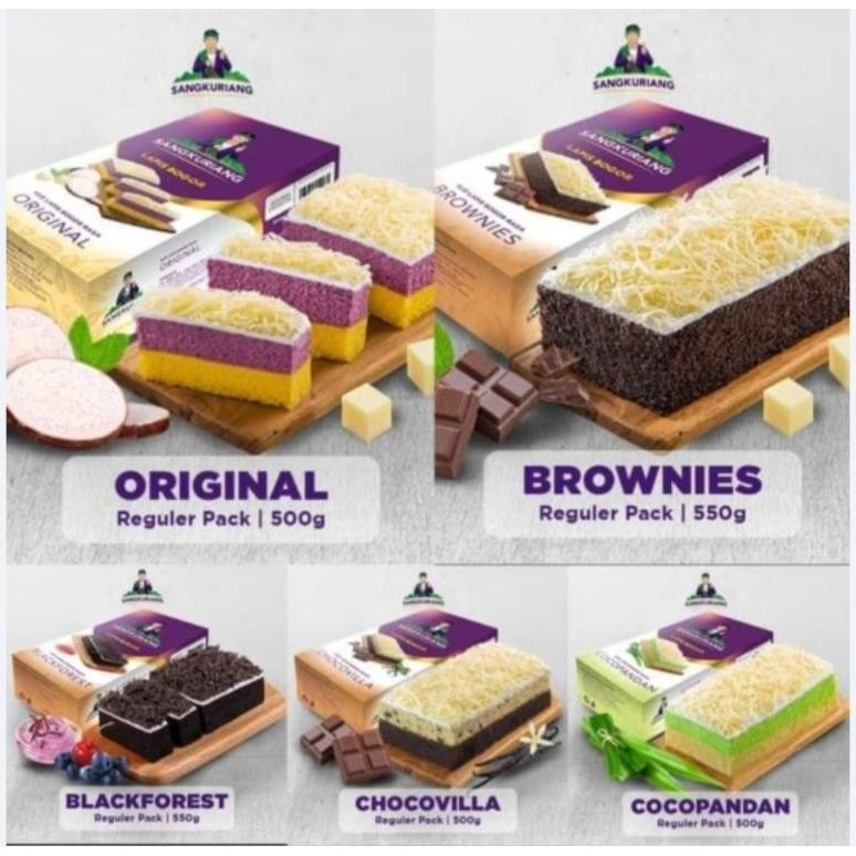 

Paket Hemat 3 box Lapis Bogor Sangkuriang (500 gr) Mix rasa+FREE Sponboun Sangkuriang aSt