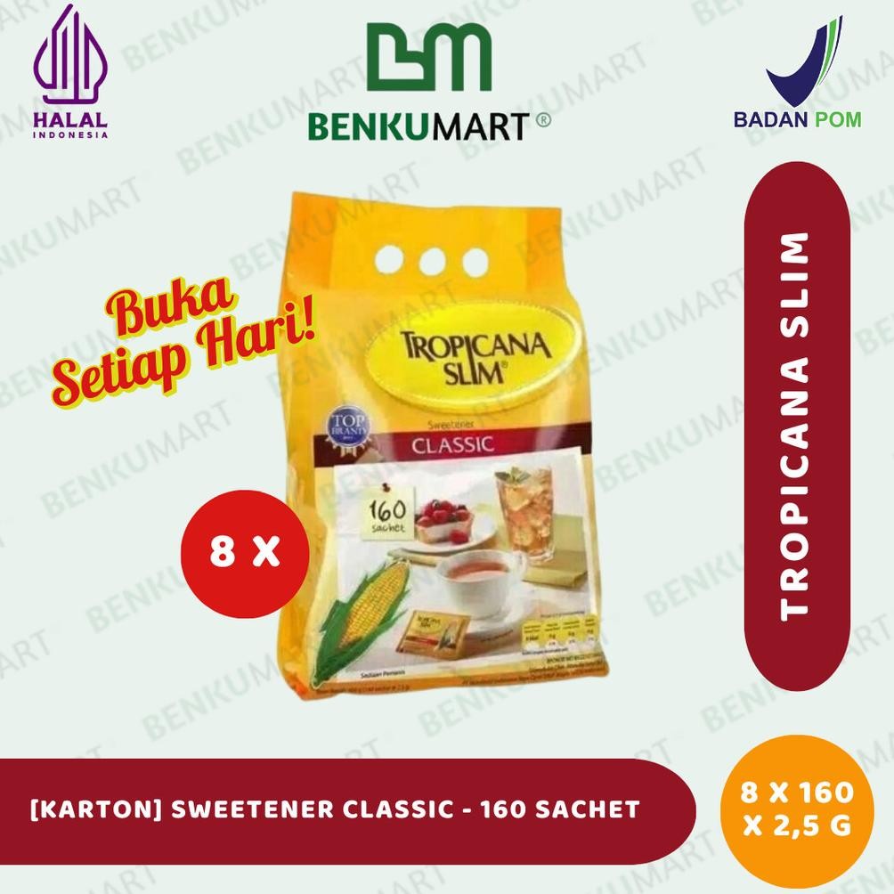 

[KARTON] Tropicana Slim CLASSIC Sweetener isi 8 (160 sch x 2,5 gr) aSt