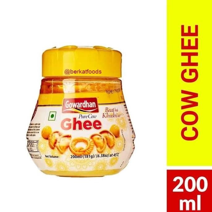 

Pure Cow Ghee Gowardhan 200 ml / Minyak Samin Murni India / Clarified Butter aSt