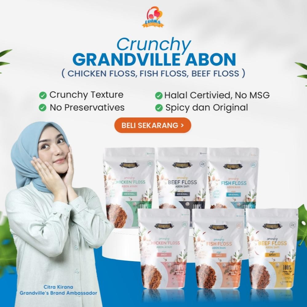 

Grandville Abon Sapi, Ayam & Ikan Crunchy Kriuk Makanan MPASI aSt