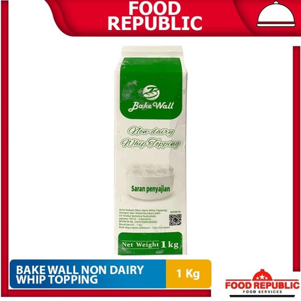 

Bake Wall Non Dairy Whip Cream 1 Ltr Whipping Topping Krim Nabati 1 Kg aSt