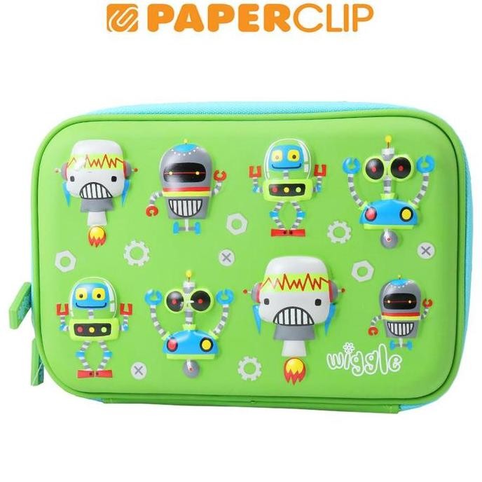 

NEW PEN CASE / TEMPAT PENSIL WIGGLE HARD CASE DOUBLE ZIPPER 802GREEN02.WG