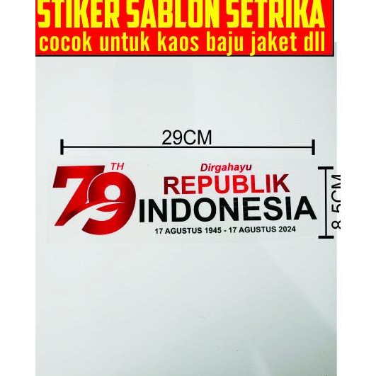 

(Allthebest) Stiker Sablon Setrika Garuda Langeng Baju Kaos Hut Ri 17 Agustus 2024 Bendera Merah Putih Anak Dewasa