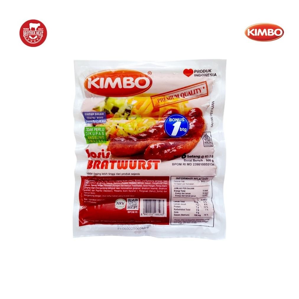 

Kimbo Sosis Bratwurst Jumbo 500gr - Brothermeatshop aSt