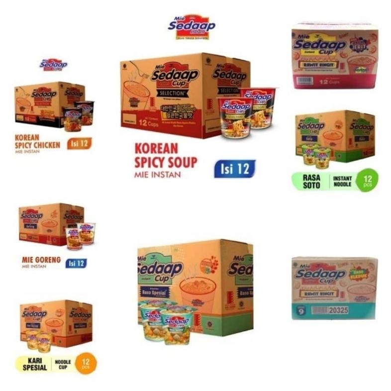 

1 dus sedaap cup goreng - sedaap cup soto baso kari ayam jerit nampol bledug mercon korean isi 12 cup aSt