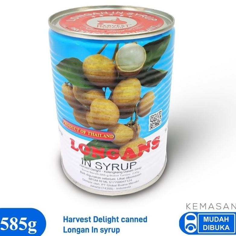 

Harvest delight Canned Longan in syrup Buah kelengkeng kaleng 565g aSt