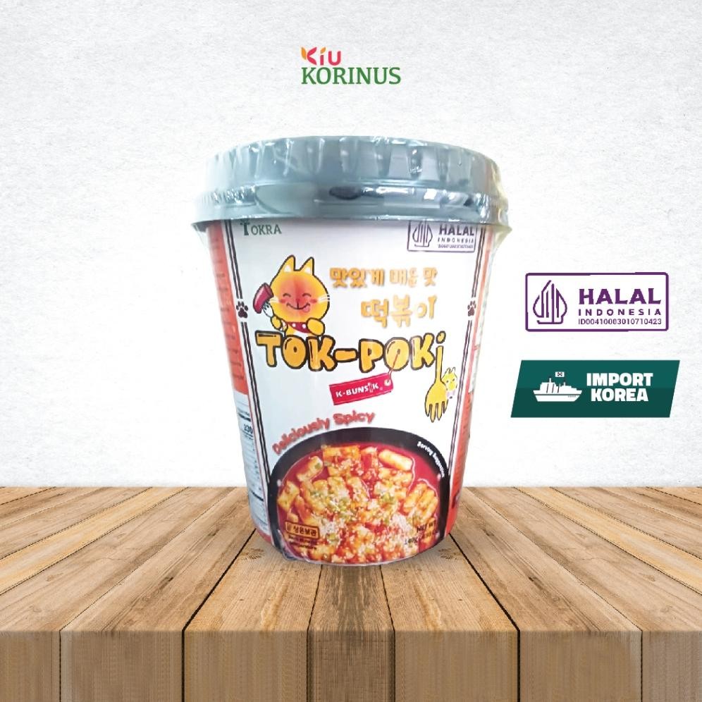 

K- Bunsik TOKPOKI CUP 140g /Tteokbokki / Toppoki / Tok-Poki Pedas instan Halal MUI aSt