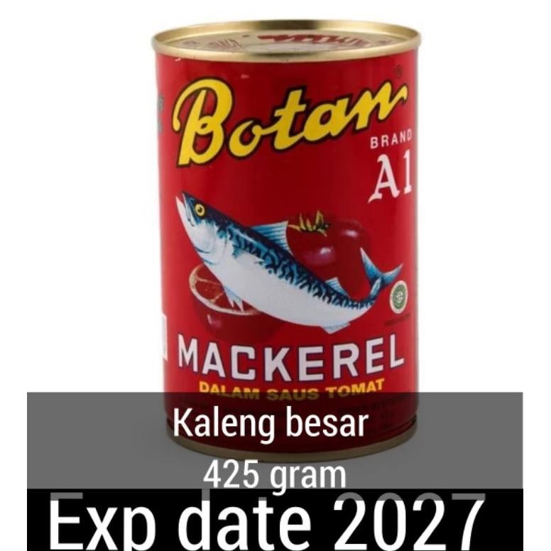 

425 gram botan ikan makarel dalam saus tomat kaleng / ak hu A aSt