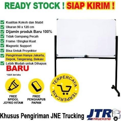 

TERLARIS - Whiteboard / Papan Tulis Magnetic SAKANA 90x120 cm (Single Face Kaki)