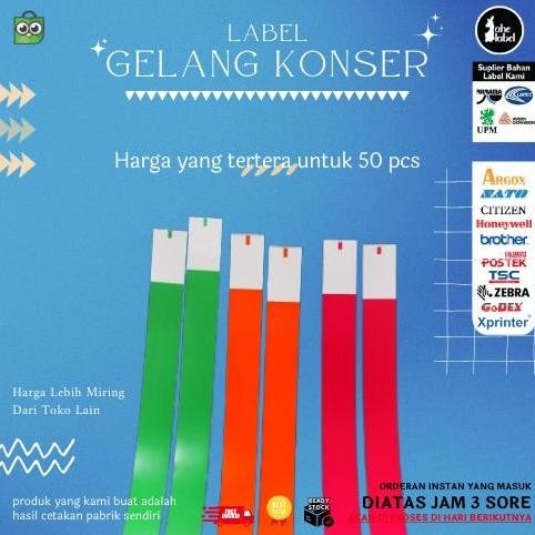 

(Allthebest) Gelang Konser Bahan Anti air / Gelang Festival Event Wrist Band 18X250 MM