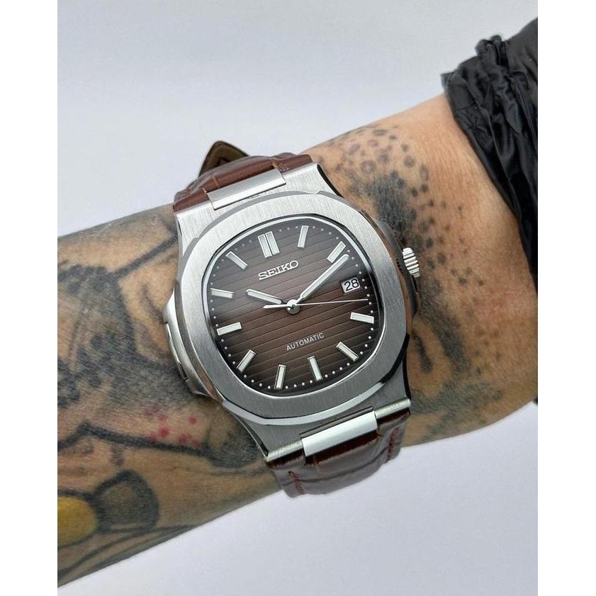 Seiko Naut Brown Leather NH35 Automatic Luxury KS