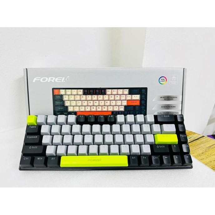 Sale Keyboard Forev Fv-Q68 68 Keys Keyboard Rbg Lighting Mechanical Shaft Mechanical Keyboard Type-C