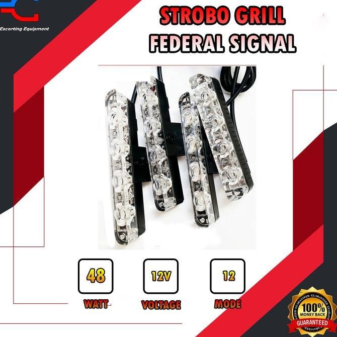 Promo Strobo Grill Federal Signal 48 Watt Ion Blue Super Terang