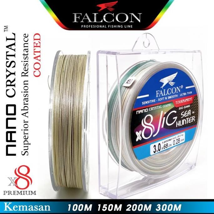 Senar Pe X8 Falcon Sea Hunter Jig Nano Crystal Coating Laut Ikan