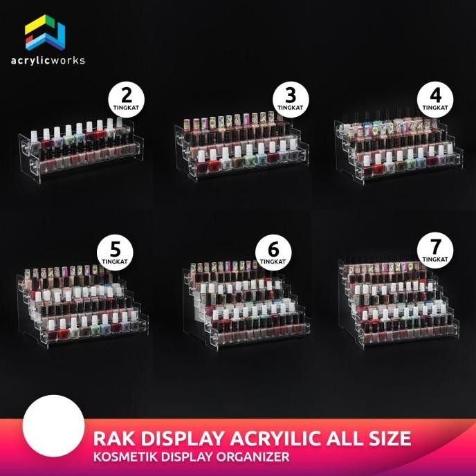 Promo Rak Organizer Acrylic Rak Tempat Lipstik Rak Tempat Kutek 7 Tingkat