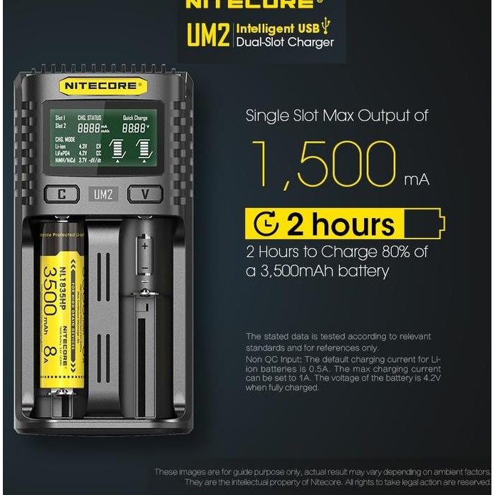 Nitecore Um2 Universal Battery Charger Baterai Batre Authentic
