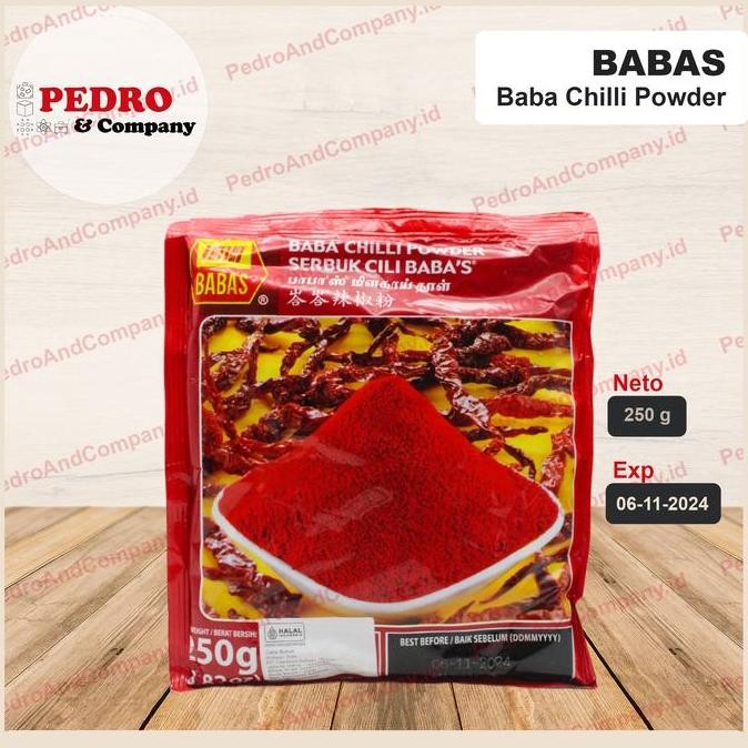 

DISKON! BABAS CHILI POWDER 250GR BUBUK CABAI HALAL VEGETARIAN REMPAH INDIA