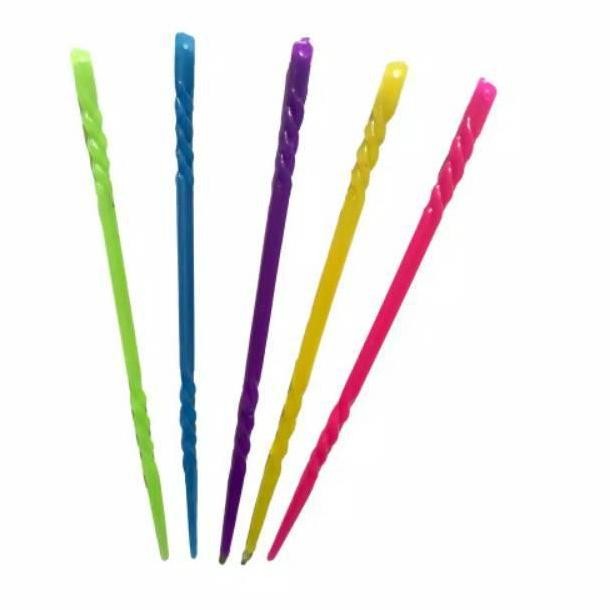 

(Allthebest) 12 pcs (1 lusin) Kalam Tuding Penunjuk Ngaji Iqro Hitam Multiwarna Plastik