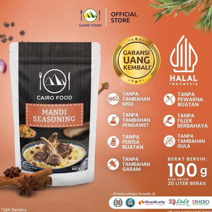 

DISKON! CAIRO FOOD BUMBU NASI MANDI REMPAH ARAB ORIGINAL 100GR