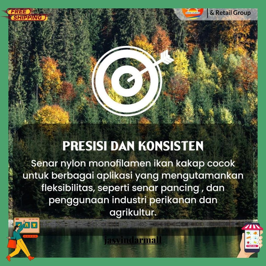 Senar Cap Ikan Kakap  Ukuran 1000 (70)  Per Roll /Tali Senar Pancing / Senar Layangan Terlaris