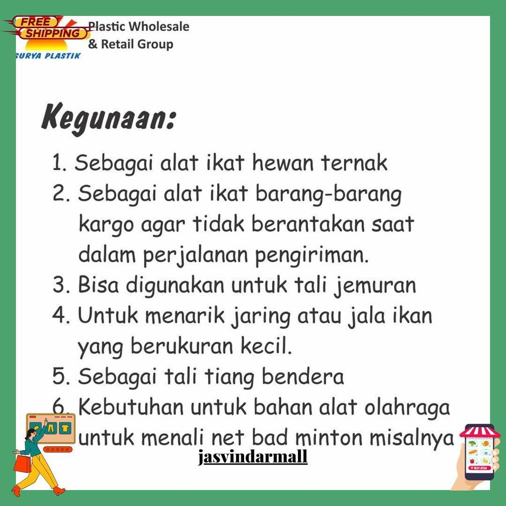 

Tali Tampar Ukuran 2Mm Panjang 220 Meter Terlaris