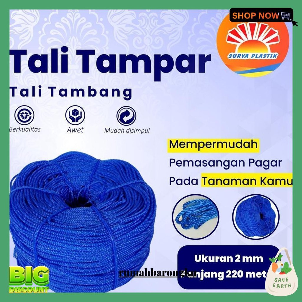 

Tali Tampar Ukuran 2Mm Panjang 220 Meter Gratis Ongkir
