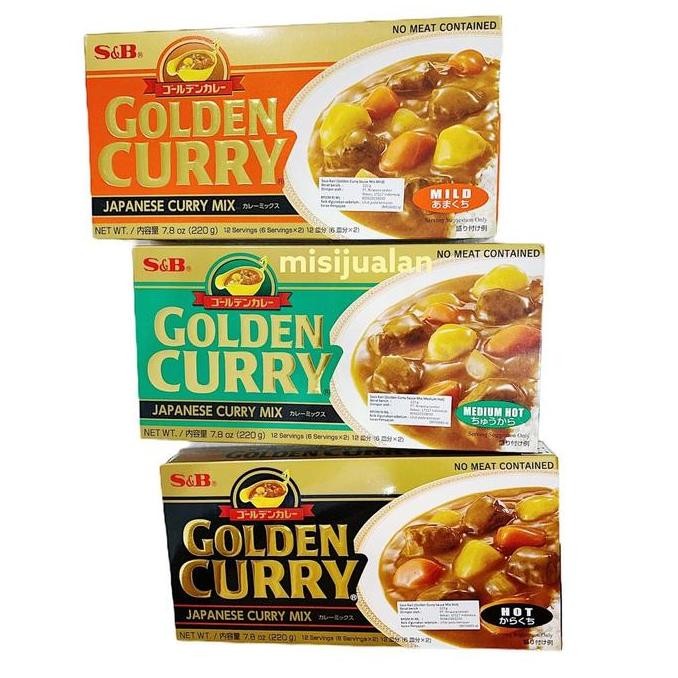 

DISKON! S&B GOLDEN CURRY 220GR BUMBU KARI JEPANG INSTAN MILD TO EXTRA HOT
