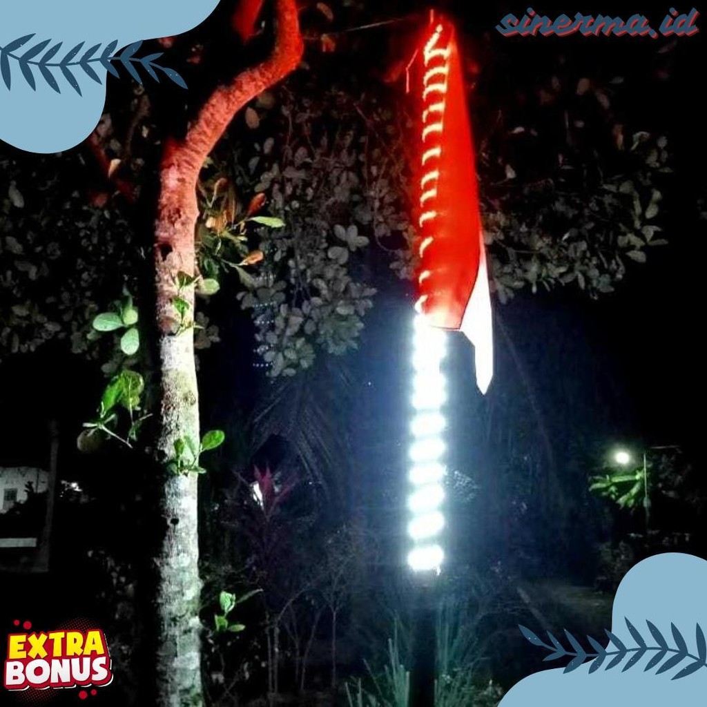 [Cod] Lampu Led Strip Merah Putih Selang Waterproof Lampu Hias Tiang Gapura Jalan Agustusan Diskon