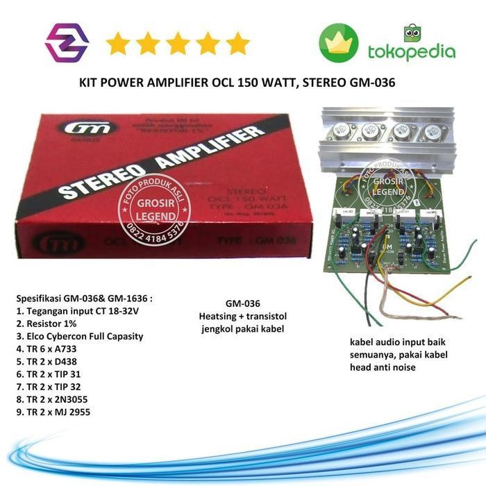 KIT POWER AMPLI STEREO, 150W, GM 036