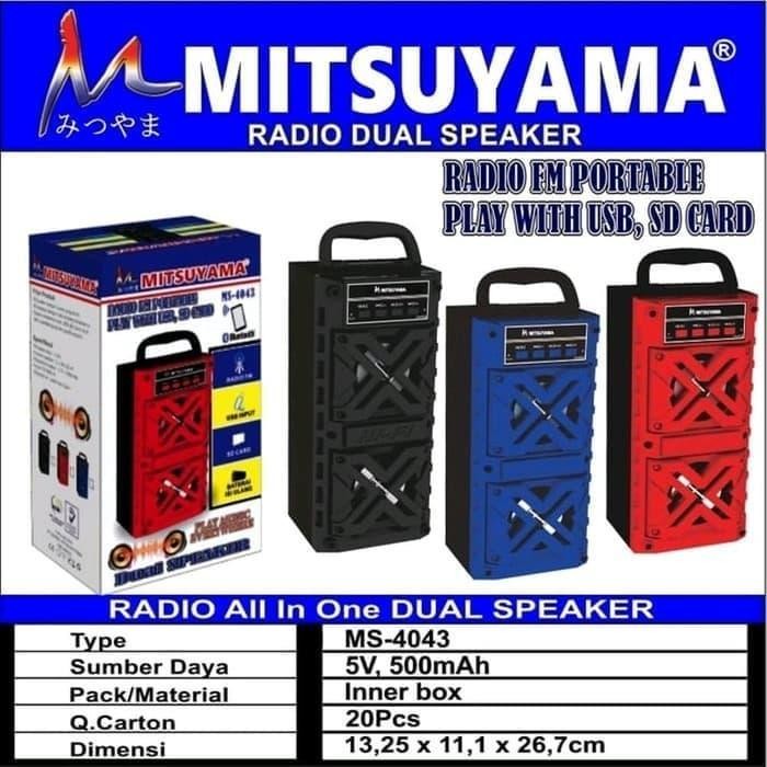 Speaker Portable Dual Mitsuyama MS-4043 / Speaker Bluetooth Music Box