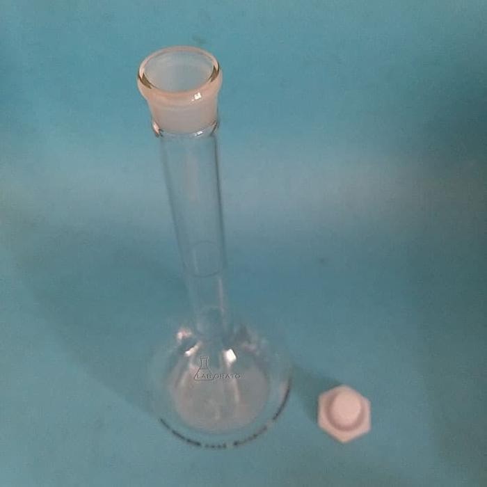 Labu Ukur 500Ml Labu Volumetri Pp Stopper Iwaki Pyrex Tutup Plastik Original Dan Terpercaya