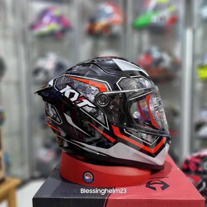 TERLARIS - KYT STIKER SERI 1 BLACK RED HELM FULL FACE