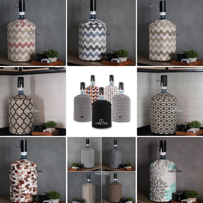Sarung Galon Pompa Cover Galon Bawah Sarung Galon Duduk Aqua Polos Warna Abu Grey Brown Coklat Cokel